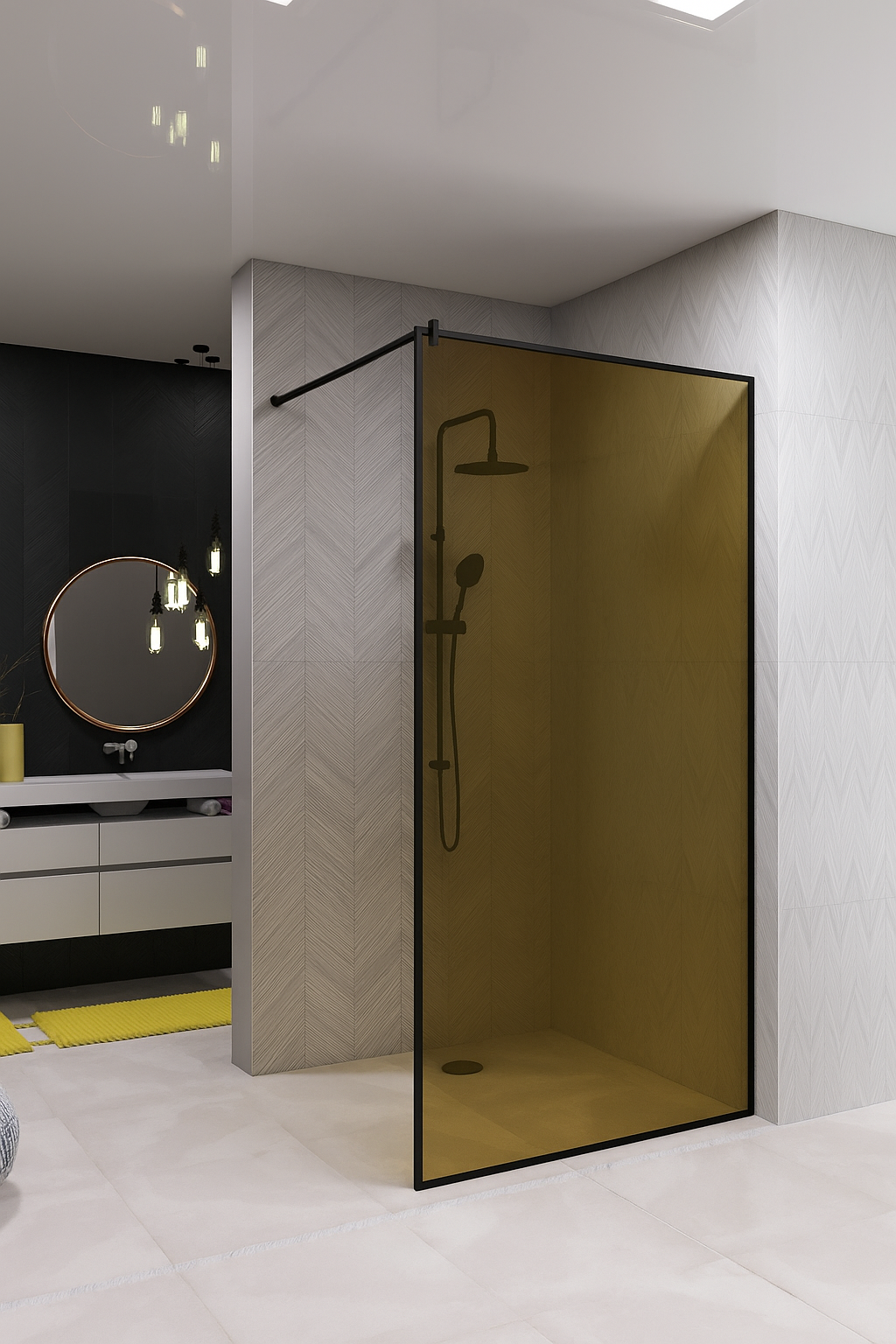 Душевая перегородка Glass Construct Standart Loft стеклянная 900x2000 мм (000042)