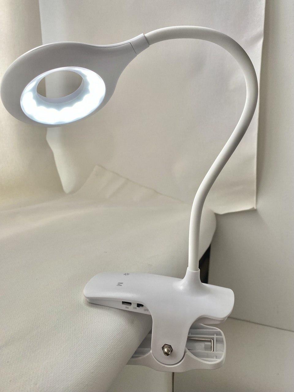 Лампа аккумуляторная LED 3 цветовые температуры с 3 режимами на прищепке USB Li-ion 1800 mAh 3W Белый (1775640898) - фото 3 Лампа аккумуляторная LED 3 цветовые температуры с 3 режимами на прищепке USB Li-ion 1800 mAh 3W Белый (1775640898) - фото 3