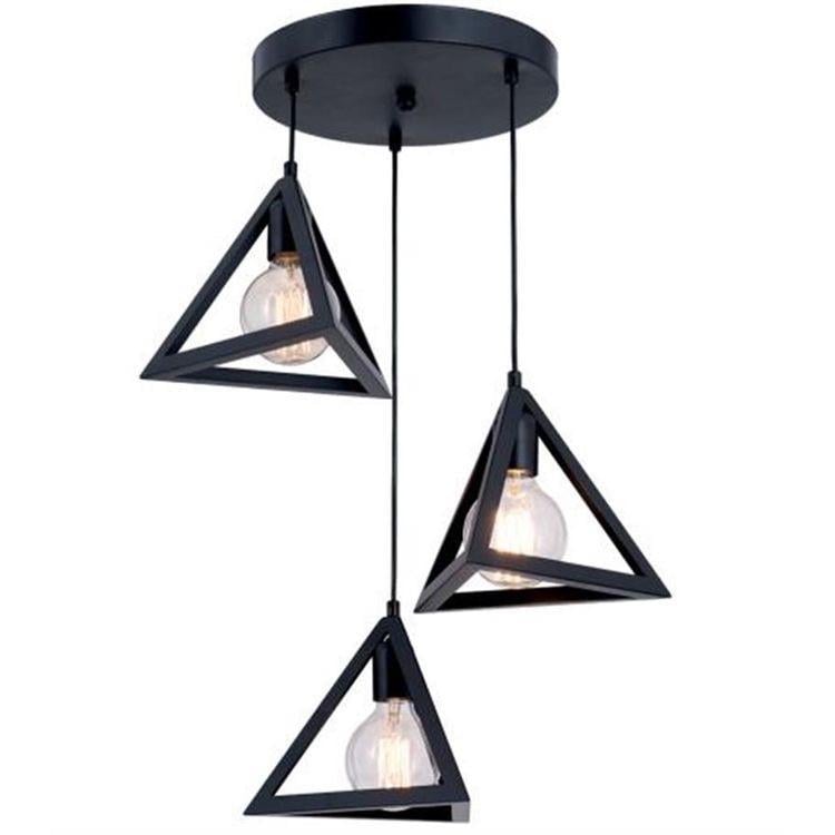 Люстра Svlight подвесная в стиле лофт треугольник трехламповая 250/3 Черный (1118438510)