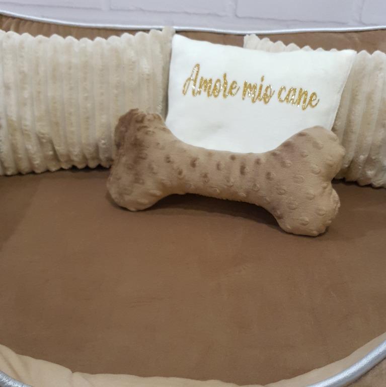 Лежанка для собак Amore mio Cane Брідж Caramel до 16 кг 80х70х21 см (DB-0043) - фото 4