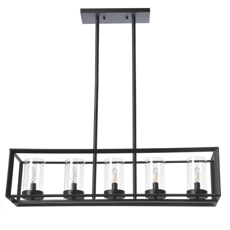 Люстра подвесная свеча лофт Brille BL-387S/5 E14 BK