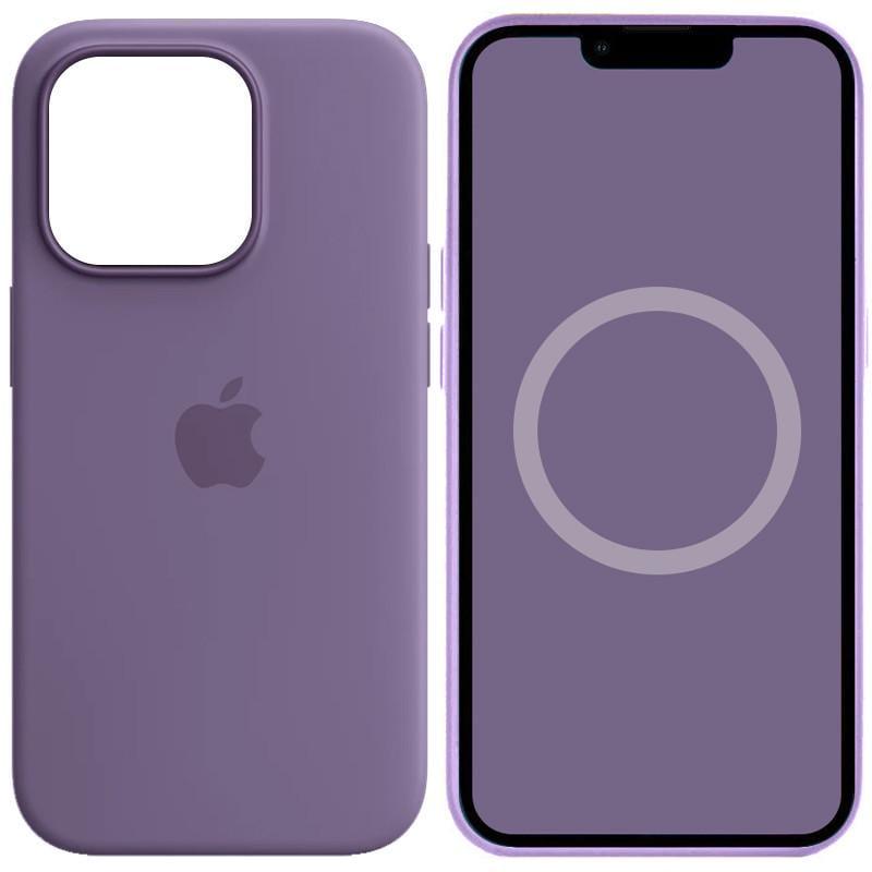 Противоударный Чехол Silicone case (AAA) full with Magsafe and Animation для Apple iPhone 14 Pro (6.1") Фиолетовый/Iris