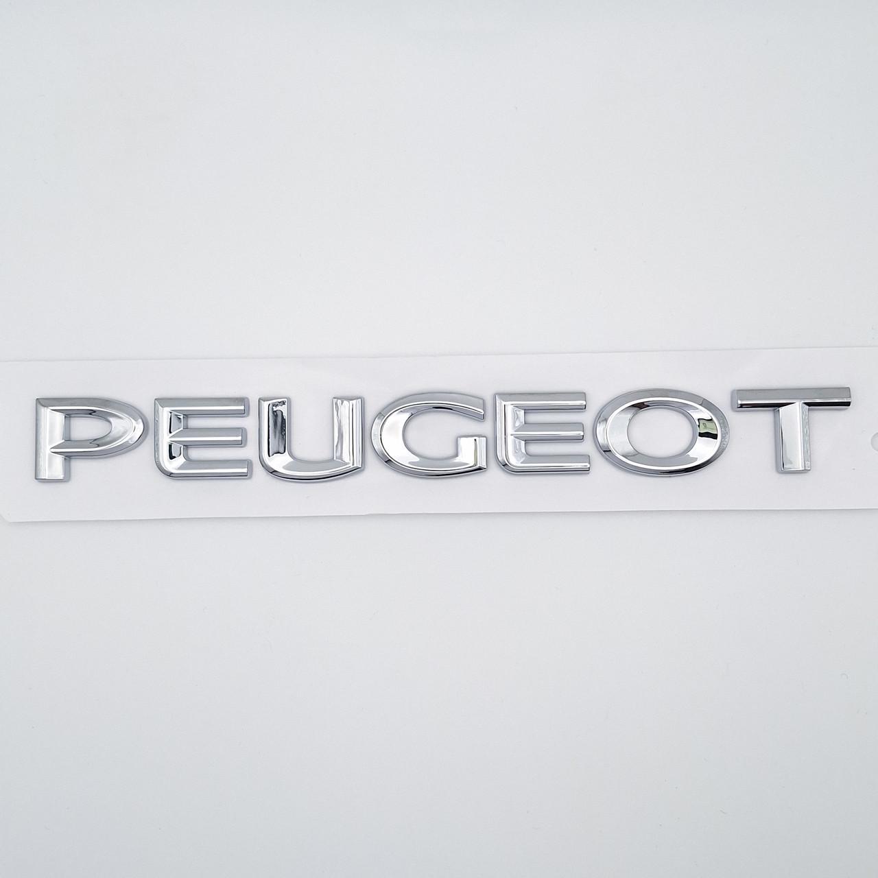 Эмблема надпись Peugeot ABS 19х1,9 см Хром глянцевый (2452609211)