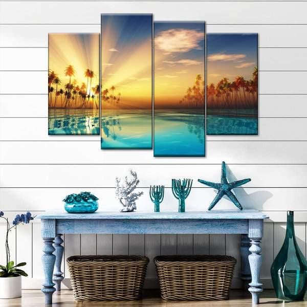 Модульная картина KIL Art Сияние солнца из четырех частей 129x90 см (M4_L_171)