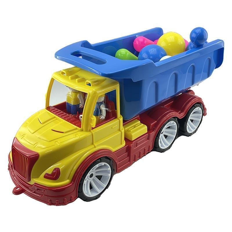 Машинка Самосвал Mati с кеглями Бамсик 009/11 Yellow/Blue (2786537574)