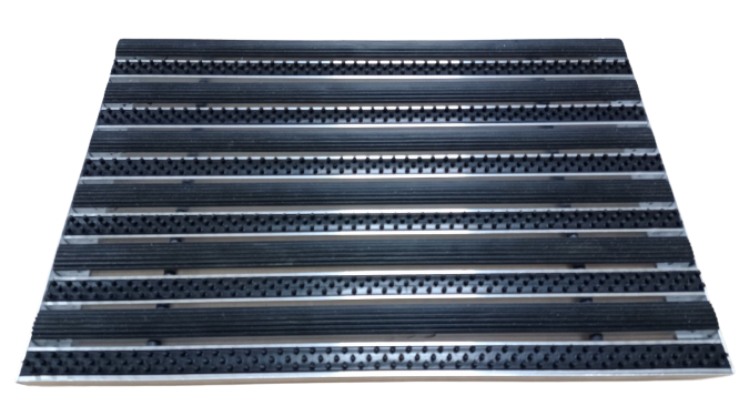 Решітка брудозахисна Льон гума/щітка 60х40 см + внутрішнє обрамлення-куточок h 25 мм комплект
