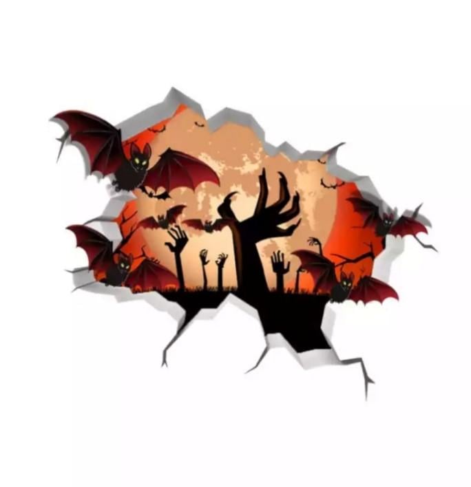 Наклейки на Хэллоуин Руки 45х38 см Разноцветный (AFH1143)