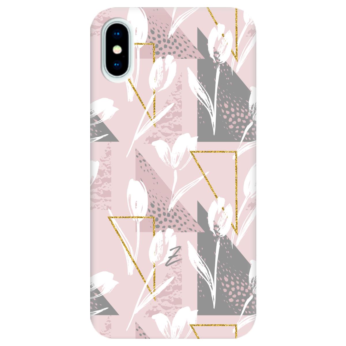 Силиконовый чехол Zorrov для Apple iPhone X - White tulips (10290050153033627)