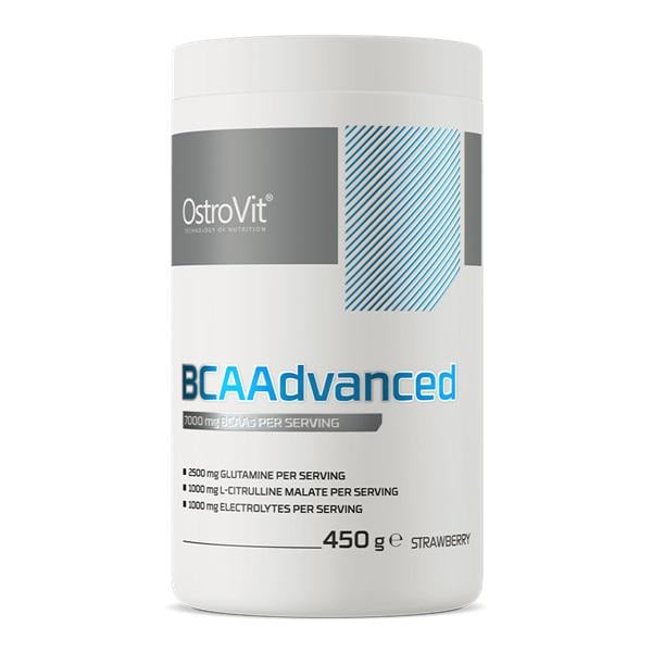 Амінокислота BCAA для спортсменів Ostrovit BCAAdvanced Strawberry 450 г/30 порцій (23505760)