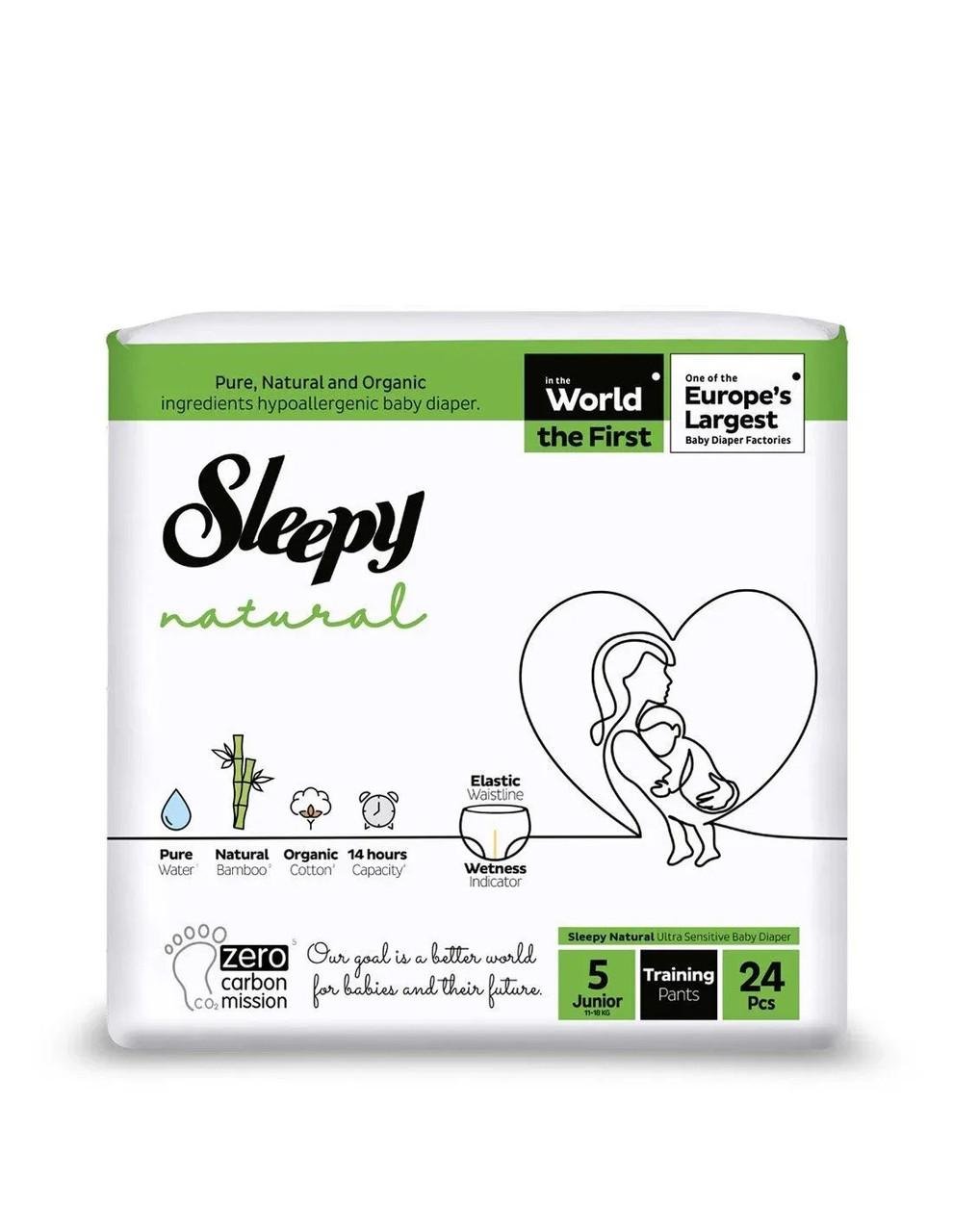 Подгузники-трусики детские Sleepy Natural Junior 5 11-18 кг 24 шт. (000005884)