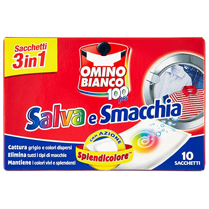 Серветки для прання Omino Bianco Salva e Smacchia 3в1 10 шт.