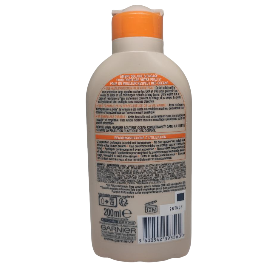 Солнцезащитное молочко Garnier Ambre Solaire Lait Protecteur SPF 50 200 мл (2192888571) - фото 2