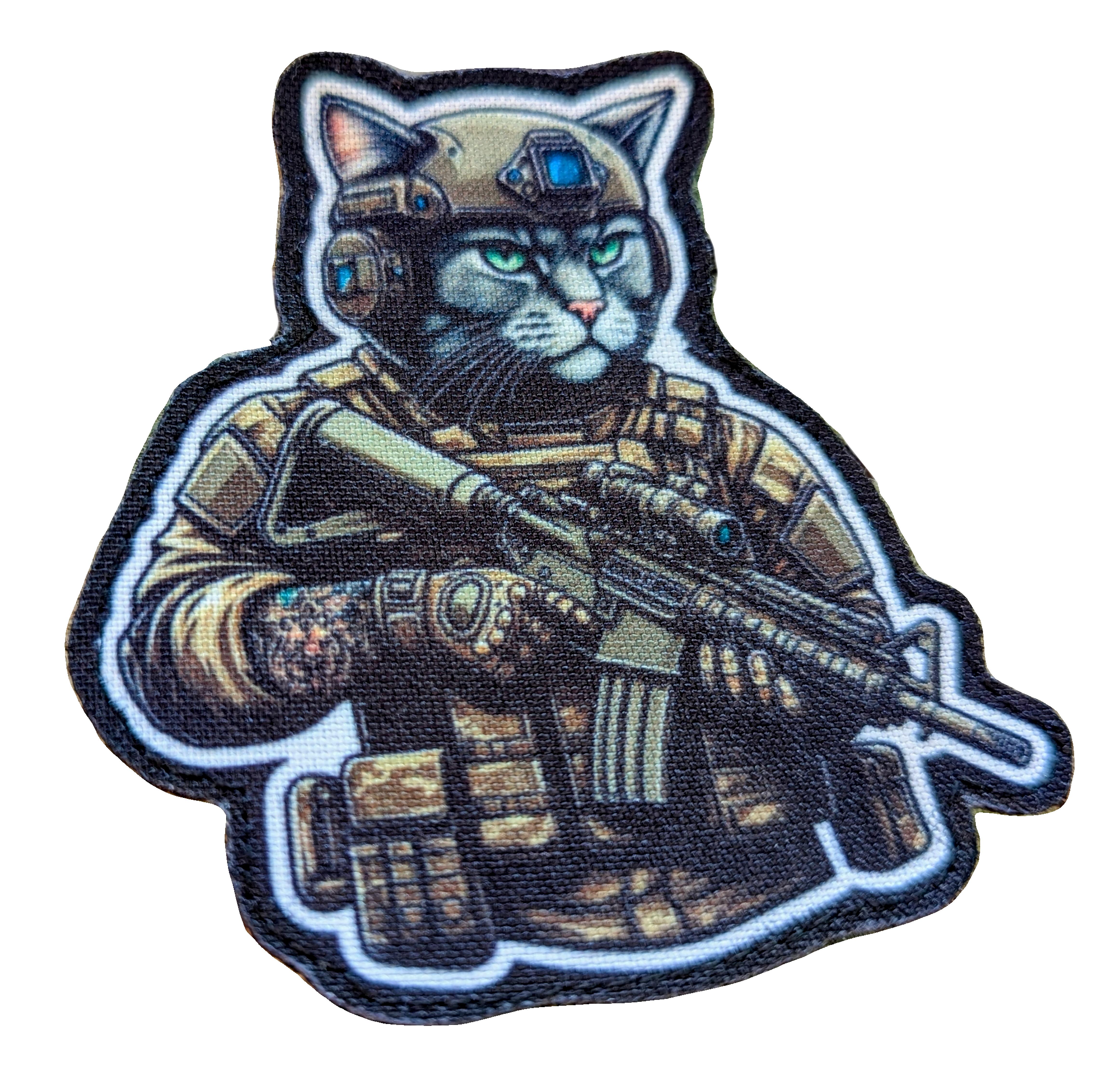 Шеврон-патч Бойовий Кіт фігурний на липучках (CATT)