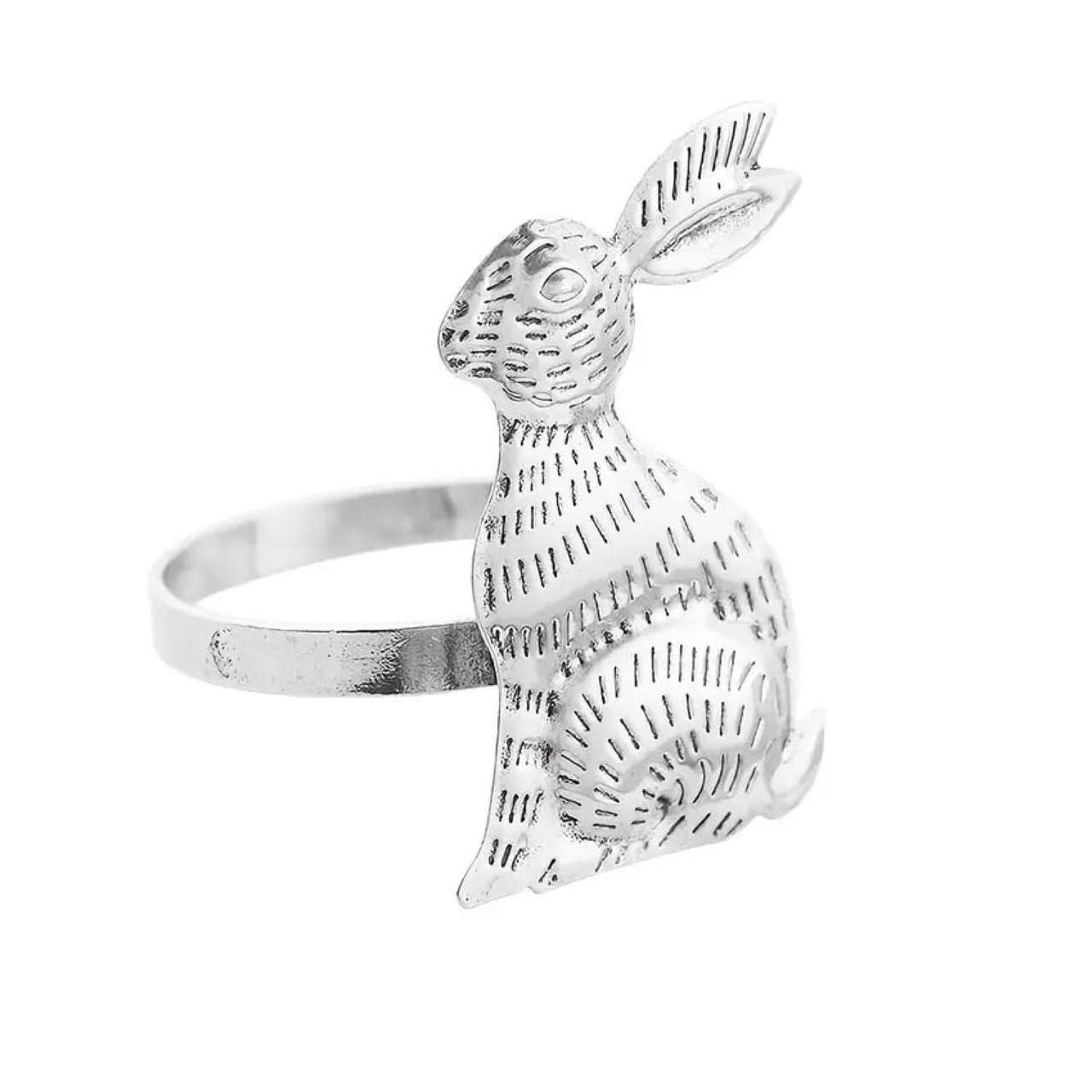 Кільця для сервірування Кролик Великодній 6 шт. Сріблястий