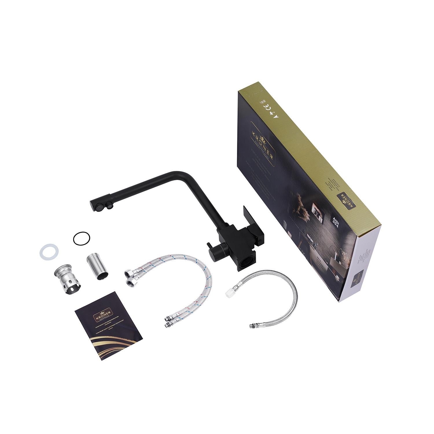 Смеситель-кран для кухни Kroner KRP Edelstahl Kubus SCH03810 (KR27939Y) - фото 7 Смеситель-кран для кухни Kroner KRP Edelstahl Kubus SCH03810 (KR27939Y) - фото 7