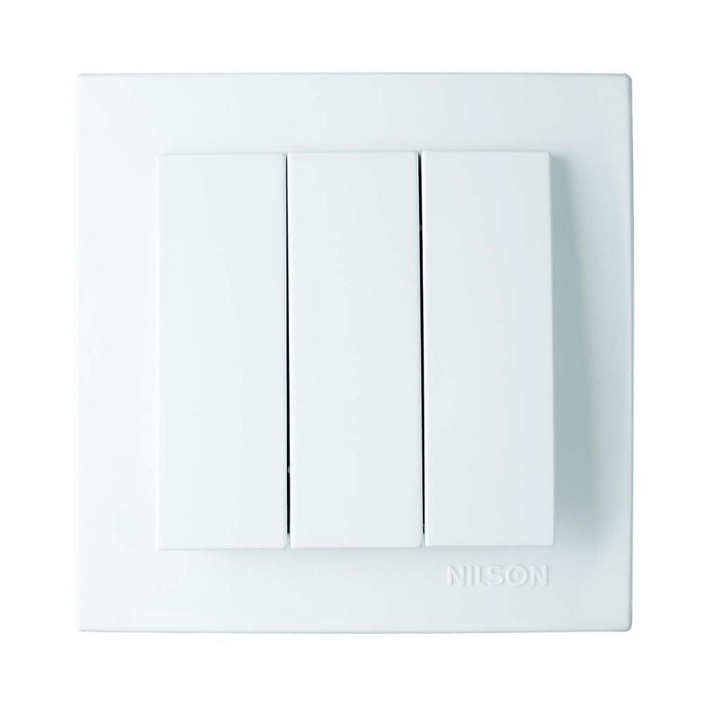 Вимикач триклавішний Nilson Touran Білий (00000023860) - фото 1 Вимикач триклавішний Nilson Touran Білий (00000023860) - фото 1