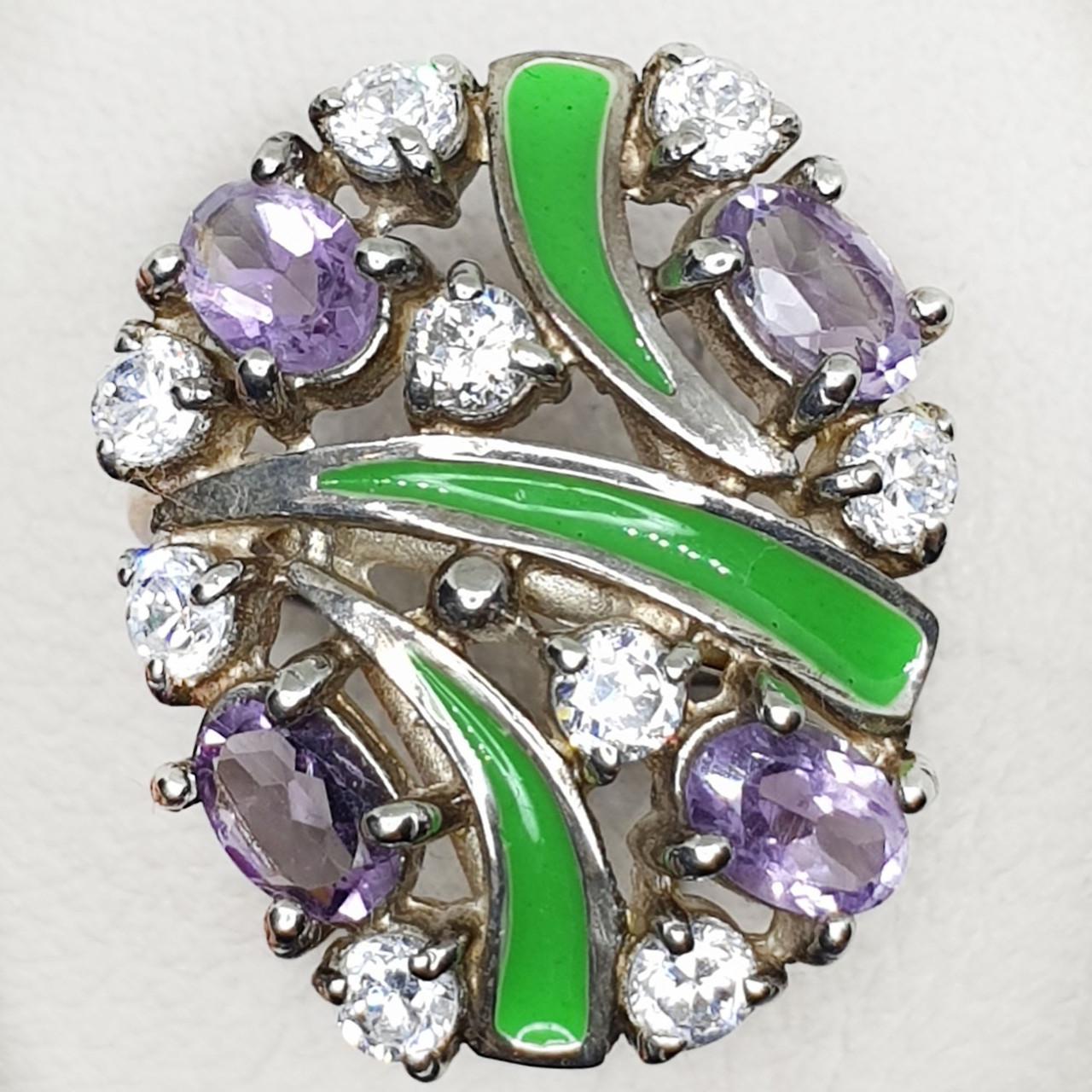 Кольцо серебряное с аметистом р. 18 6,13 г (1428865625)