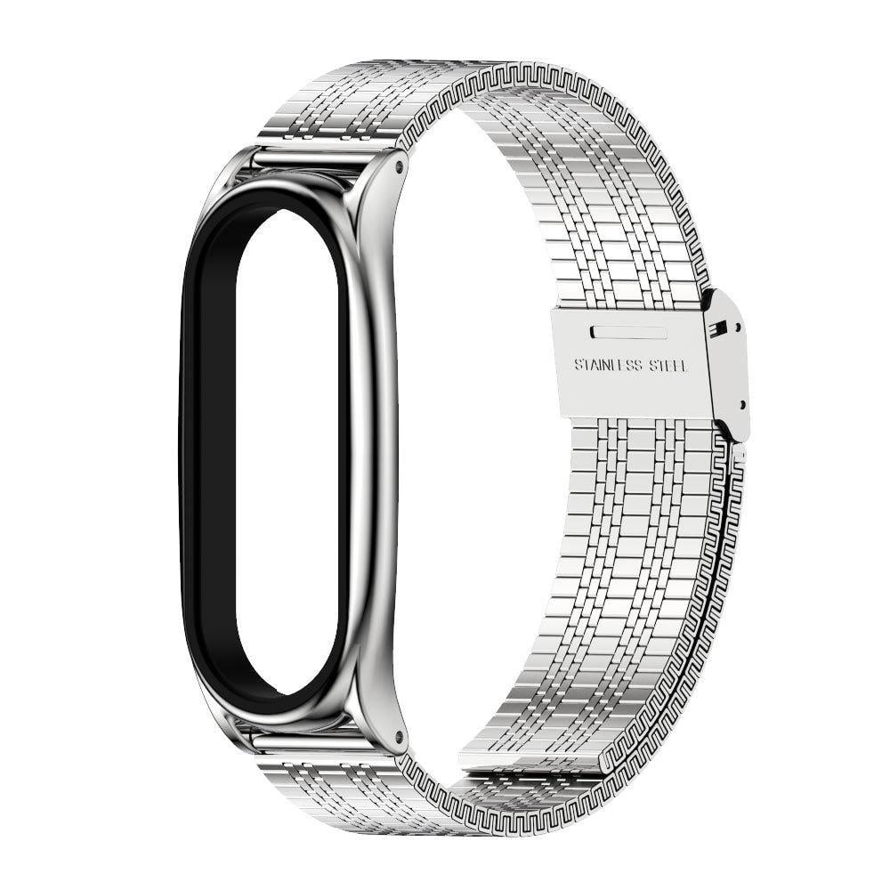 Ремешок для смарт-браслетов MiJobs Youth металлический миланская петля для Xiaomi Mi Band Mi Band 5/4/3 Серебряный (2565P)