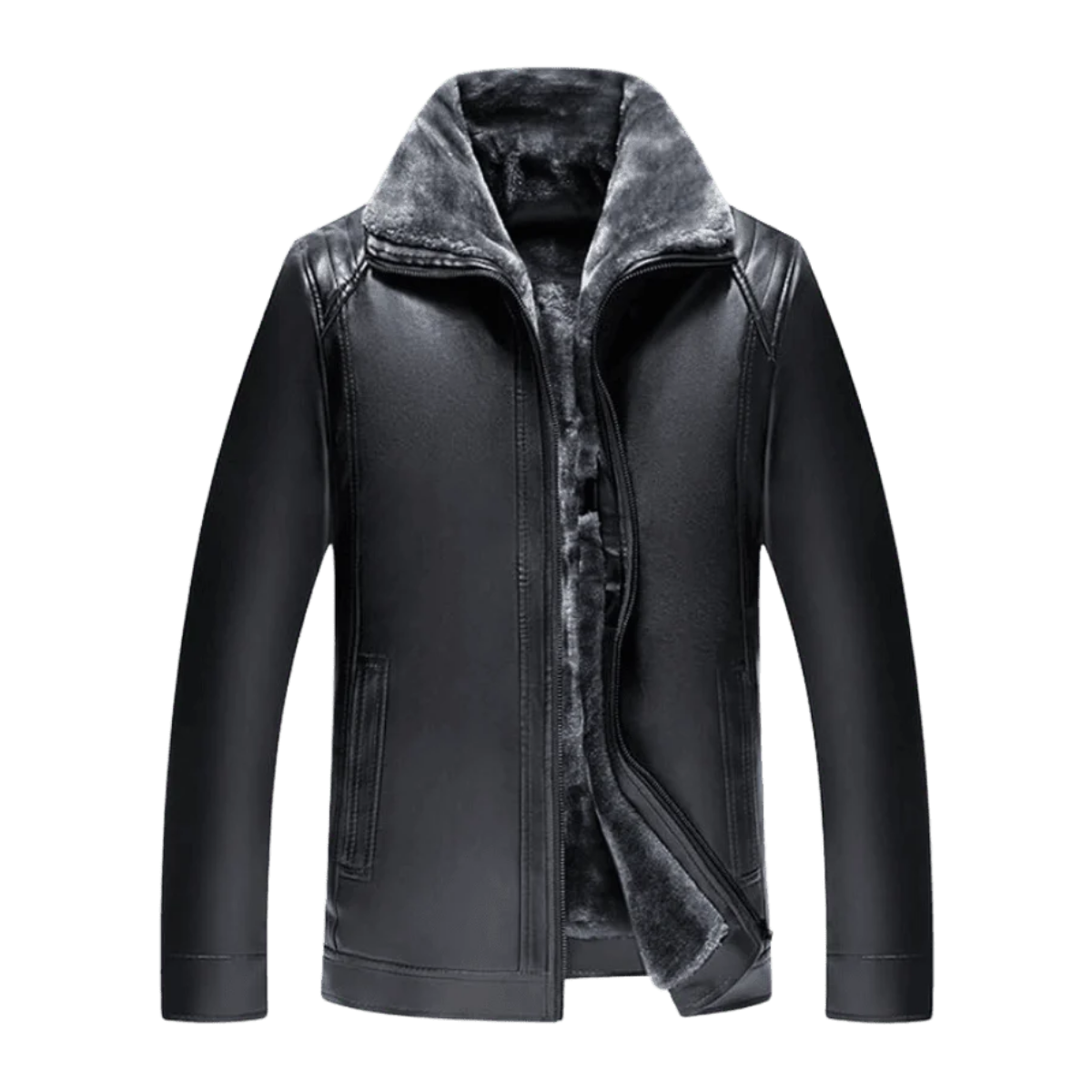 Куртка чоловіча зимова з екошкіри SeltStom 2XL Чорний (2917)