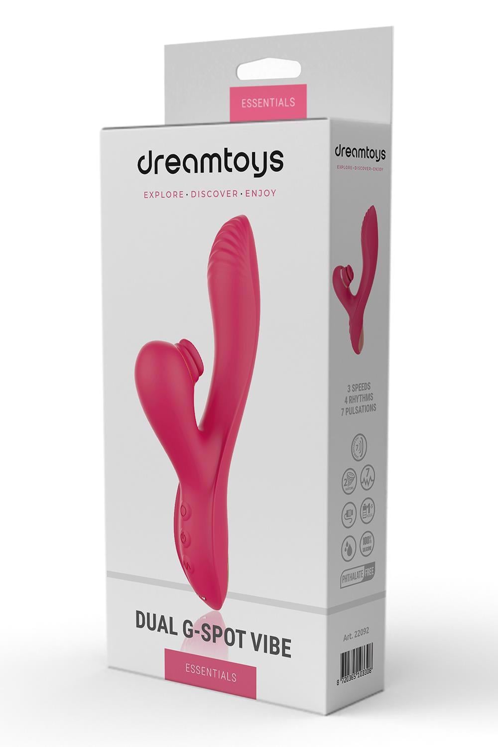 Вибратор кролик двойной стимуляции Dream Toys Dual G-Spot Vibe Essentials Розовый (DT22092)