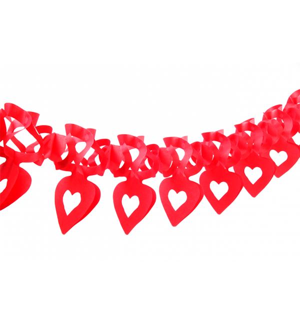 Бумажная гирлянда Heart бумага тишью 3 м Красный Бумажная гирлянда Heart бумага тишью 3 м Красный