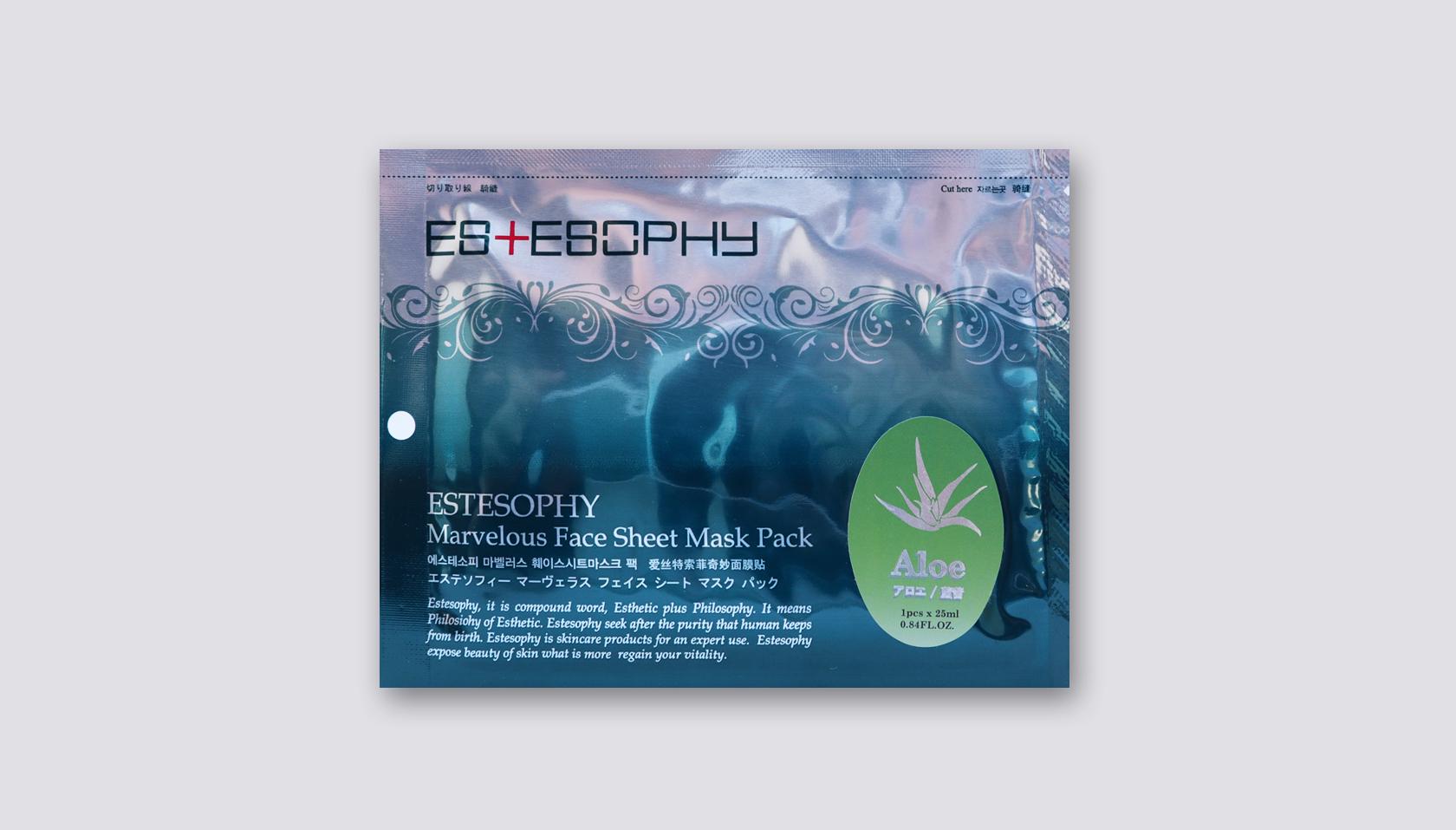 Маска для лица увлажнение Estesophy Marvelous Sheet Aloe 1 шт. (1201294364)