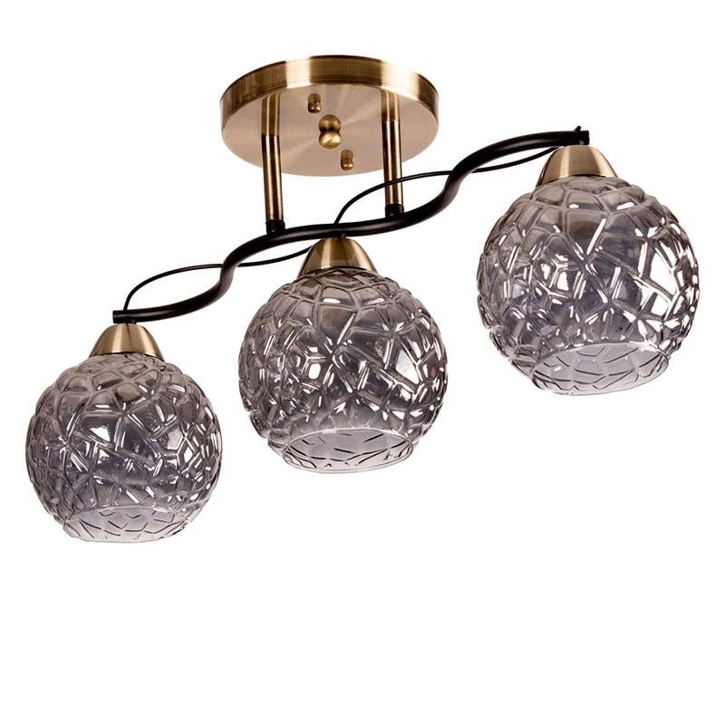 Люстра потолочная Light House SH-15568/3 AB/BK E27 530х150х250 мм Бронзовый с черным