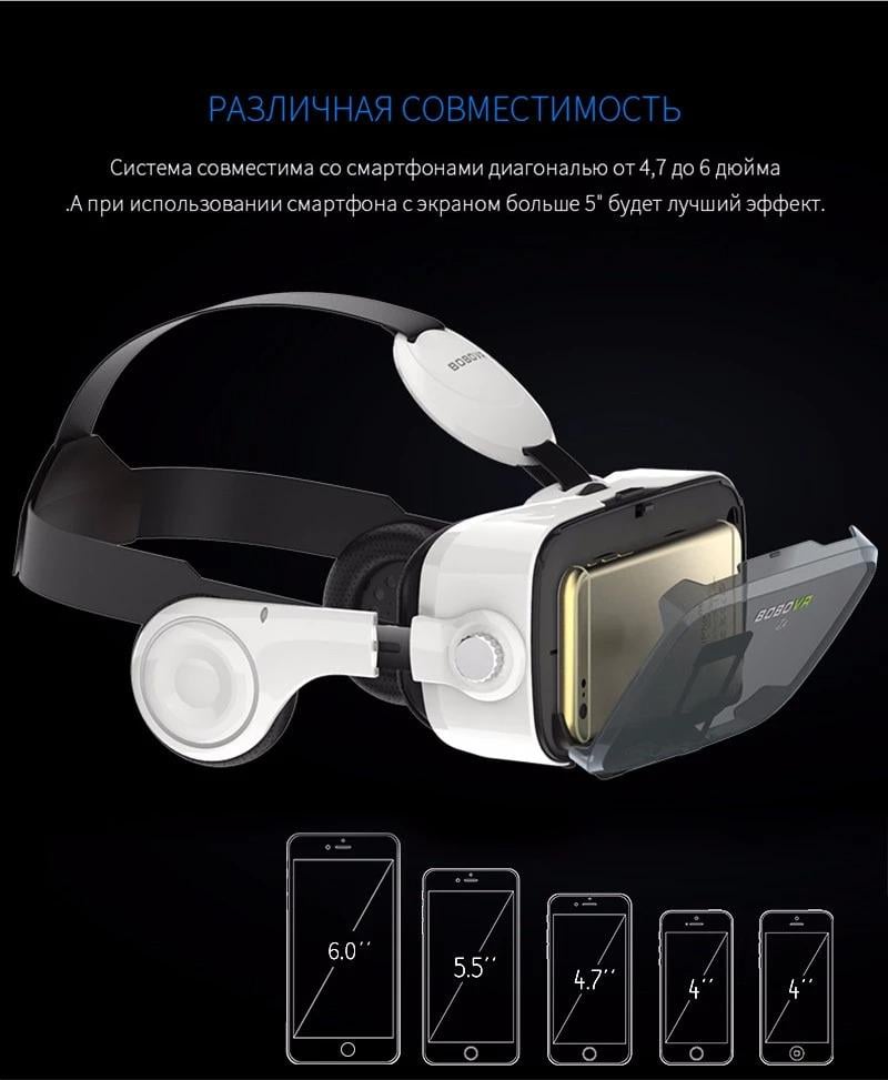 Окуляри віртуальної реальності Bobovr Z4Glasses з навушниками для  Android/iOS/Геймпад X3 (77b3601f) - фото 6