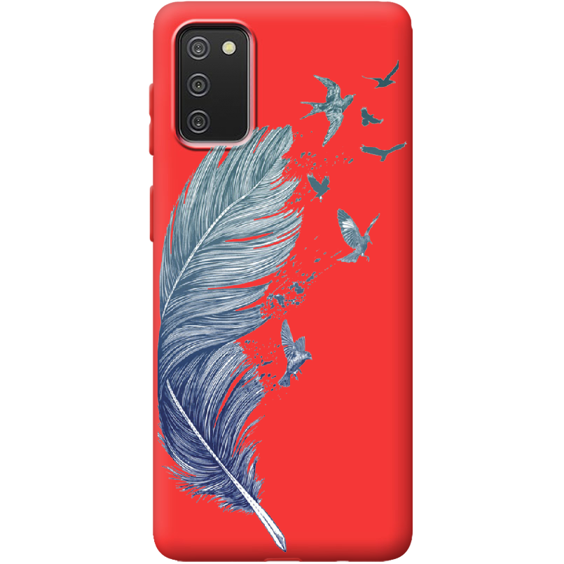 Чехол BoxFace Samsung A025 Galaxy A02S Feather Красный силикон (41511-cc38-41675)