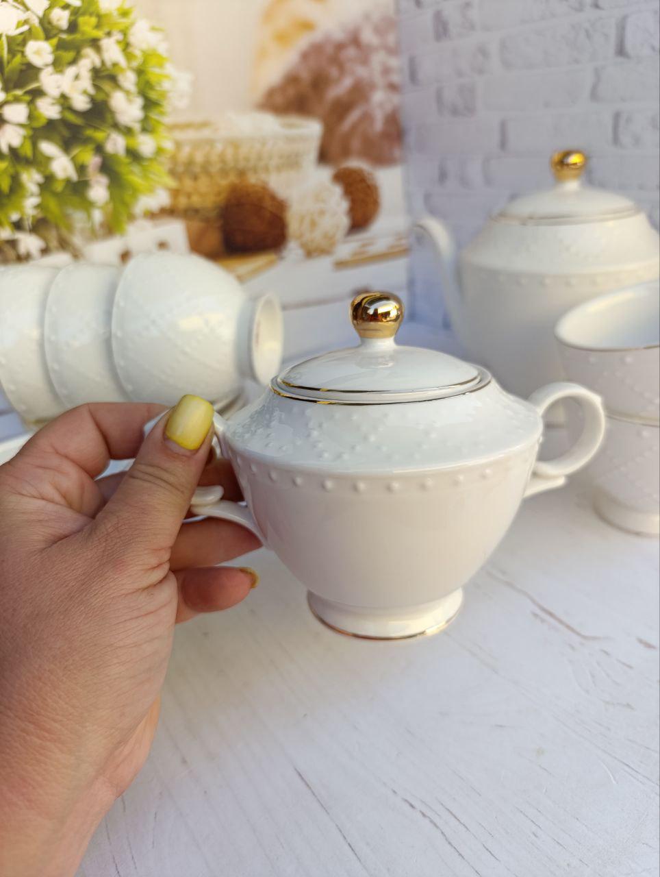 Чайный сервиз SNT Аделин фарфор 14 предметов 250 мл/370 мл/1 л Белый (18042-00) - фото 4 Чайный сервиз SNT Аделин фарфор 14 предметов 250 мл/370 мл/1 л Белый (18042-00) - фото 4