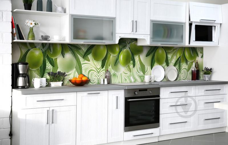 Скинали на кухню Zatarga «Оливковые плетения» 600х3000 мм виниловая 3Д наклейка кухонный фартук самоклеящаяся