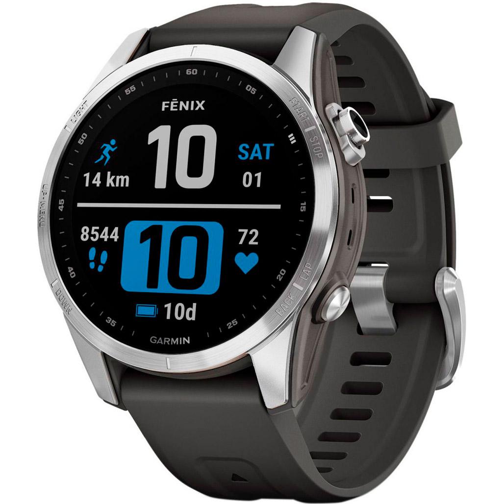 Смарт-часы Garmin Fenix 7S Silver with Graphite Band (010-02539-00/01) - фото 5