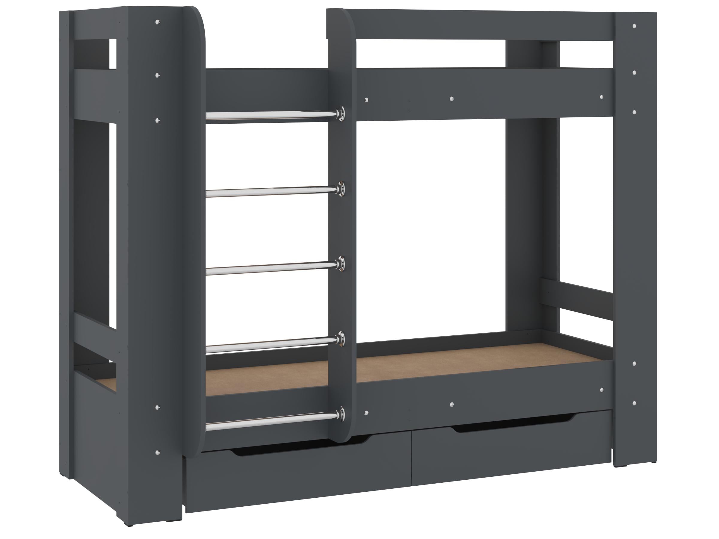 Кровать двухъярусная PEHOTIN Дуэт-3-80 80x190 см Антрацит (PN-100920) Кровать двухъярусная PEHOTIN Дуэт-3-80 80x190 см Антрацит (PN-100920)