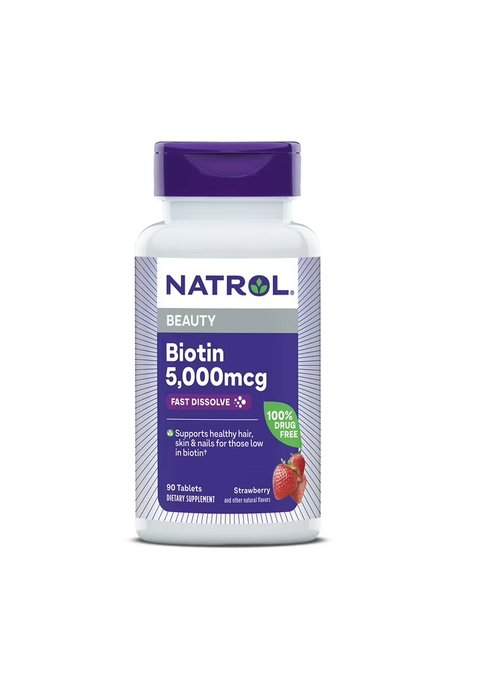 Біотин Natrol Полуниця 5000 мкг 90 таблеток