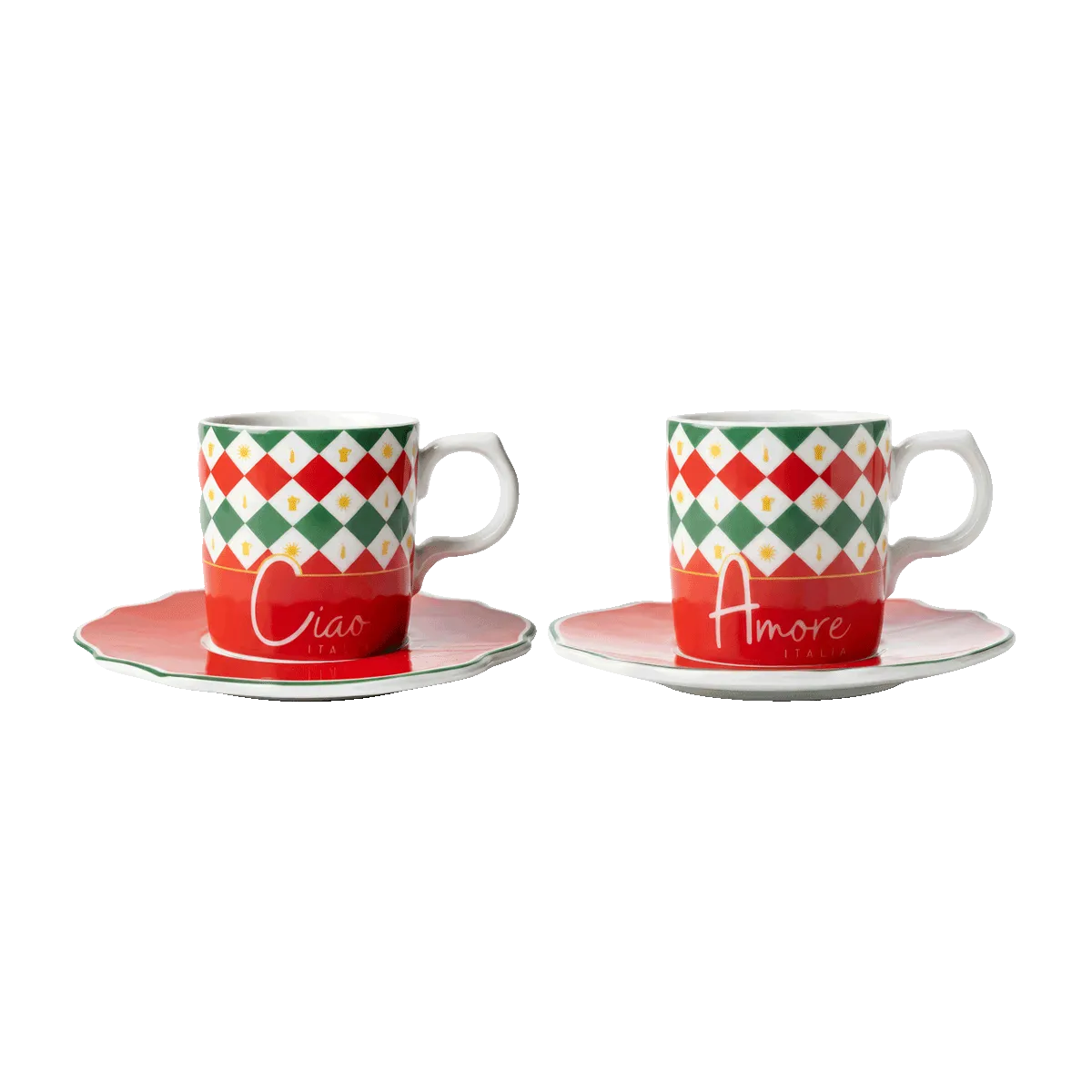 Набор чашек с блюдцами Bialetti Tricolore TRICOL01 (TRICOL01)