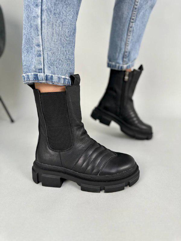 Челси женские кожаные демисезонные р. 37 Черный (6403д/37)