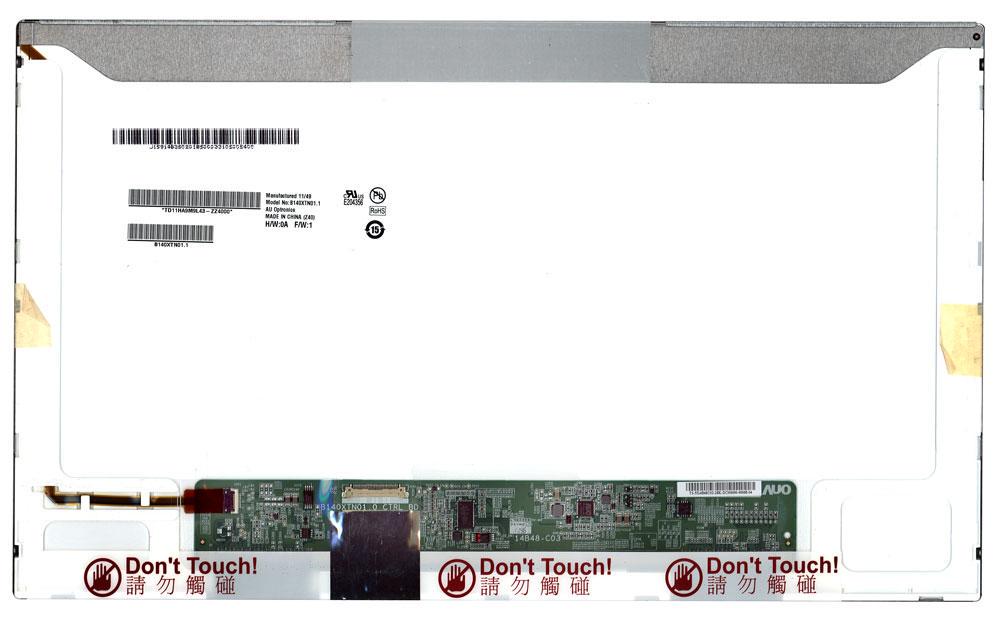 Матрица для ноутбука 14,0" Normal 30 pin eDP слева 1366x768 LED без креплений матовая AU Optronics AUO B140XTN01.1