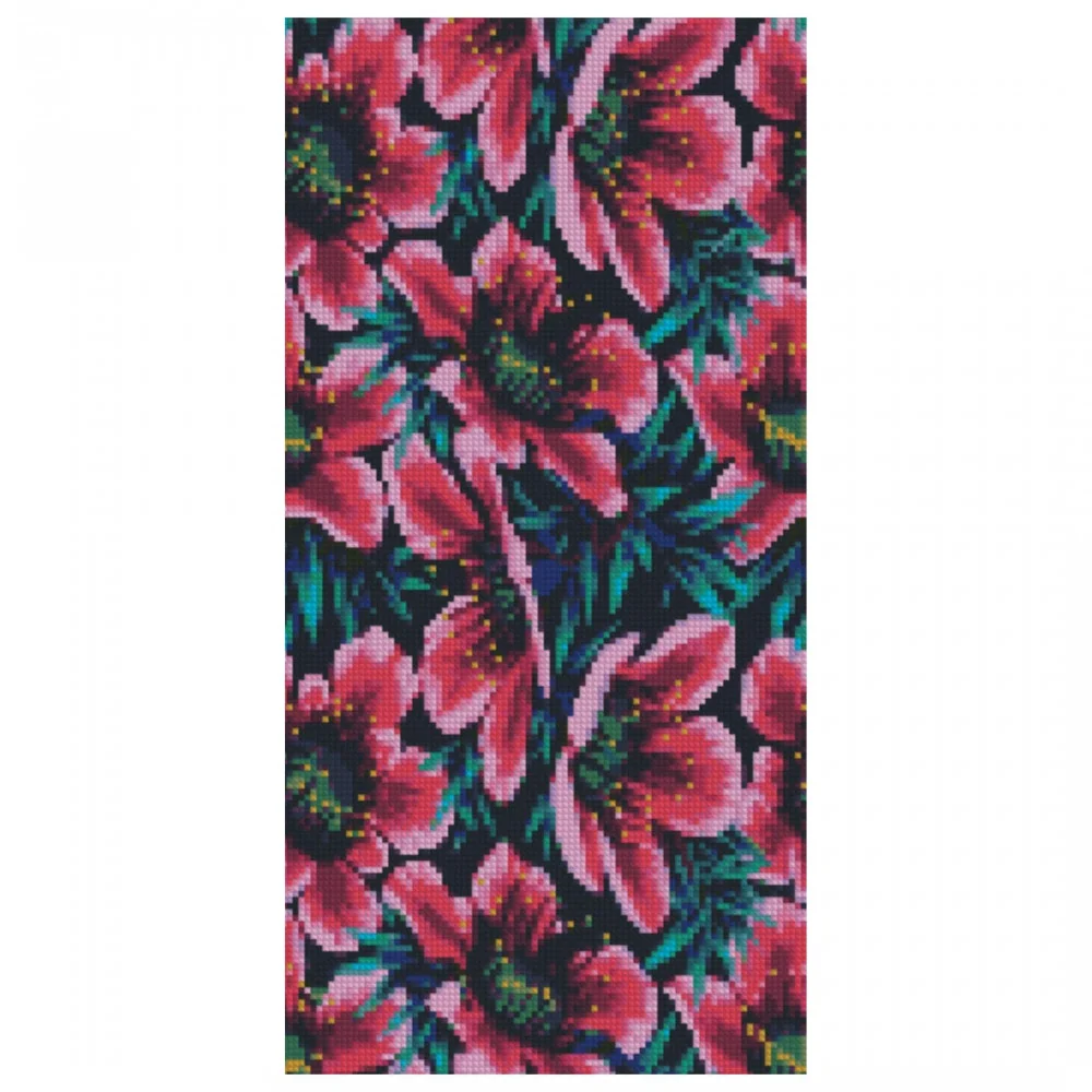 Алмазная мозаика Strateg Цветочный принт 50х25 (BA-0003)
