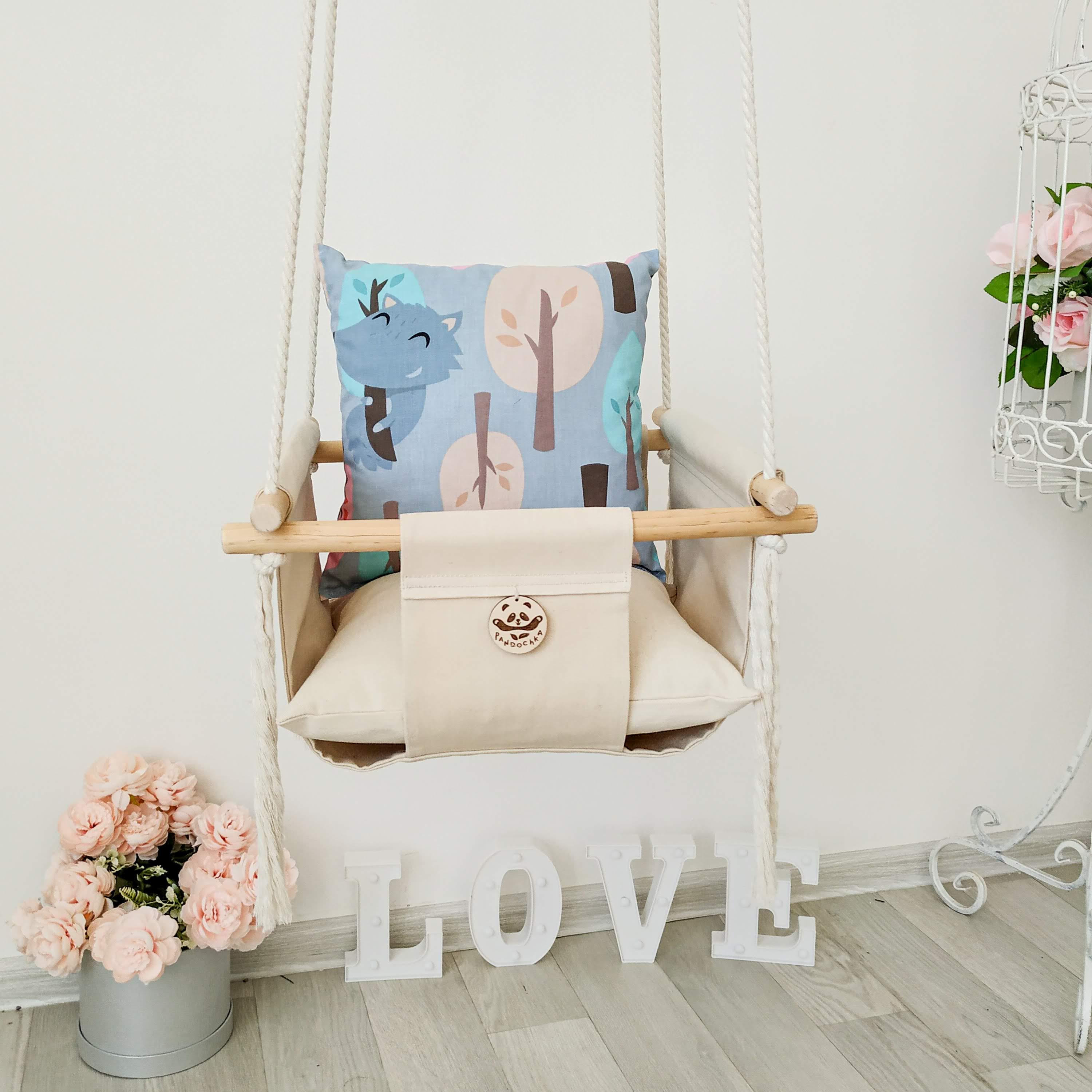 Тканинна дитяча гойдалка 40х40 см Дерева в лісі (19850386-De) - фото 2 Тканинна дитяча гойдалка 40х40 см Дерева в лісі (19850386-De) - фото 2