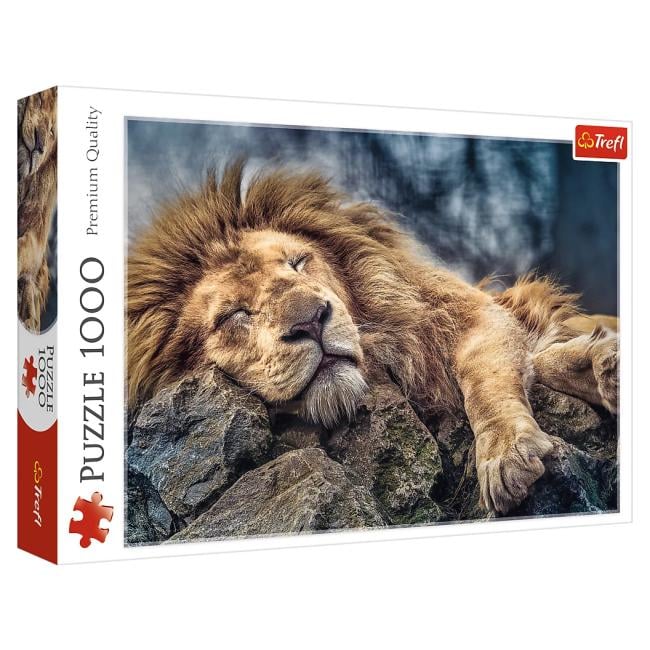 Пазли Trefl Сплячий лев з картону на 1000 ел. Різнокольоровий (150-98-10447)