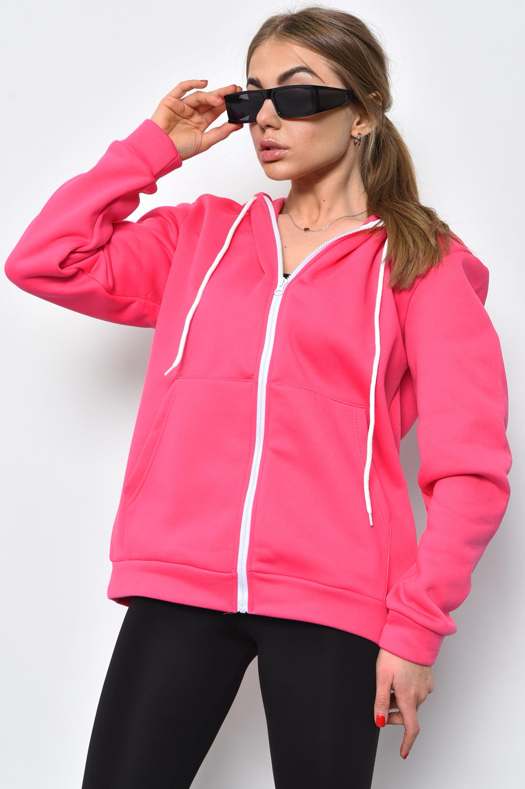 Кофта спортивная женская на флисе XL/2XL/3XL Розовый (169256)