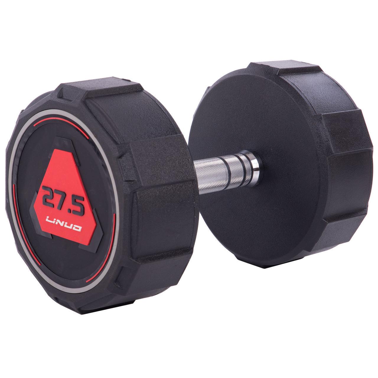 Гантель цільна LI NUO TA-3618-27_5 з поліуретановим покриттям 27,5 кг (2532854867) - фото 1