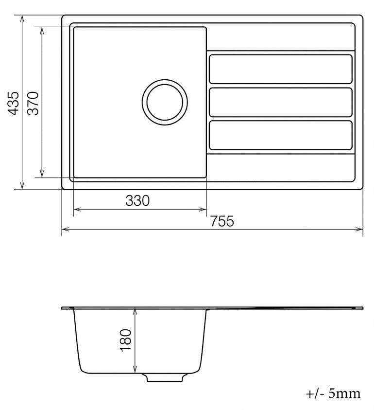 Кухонна мийка з сифоном Vankor Easy EMP 02,76 Gray (6164923) - фото 5