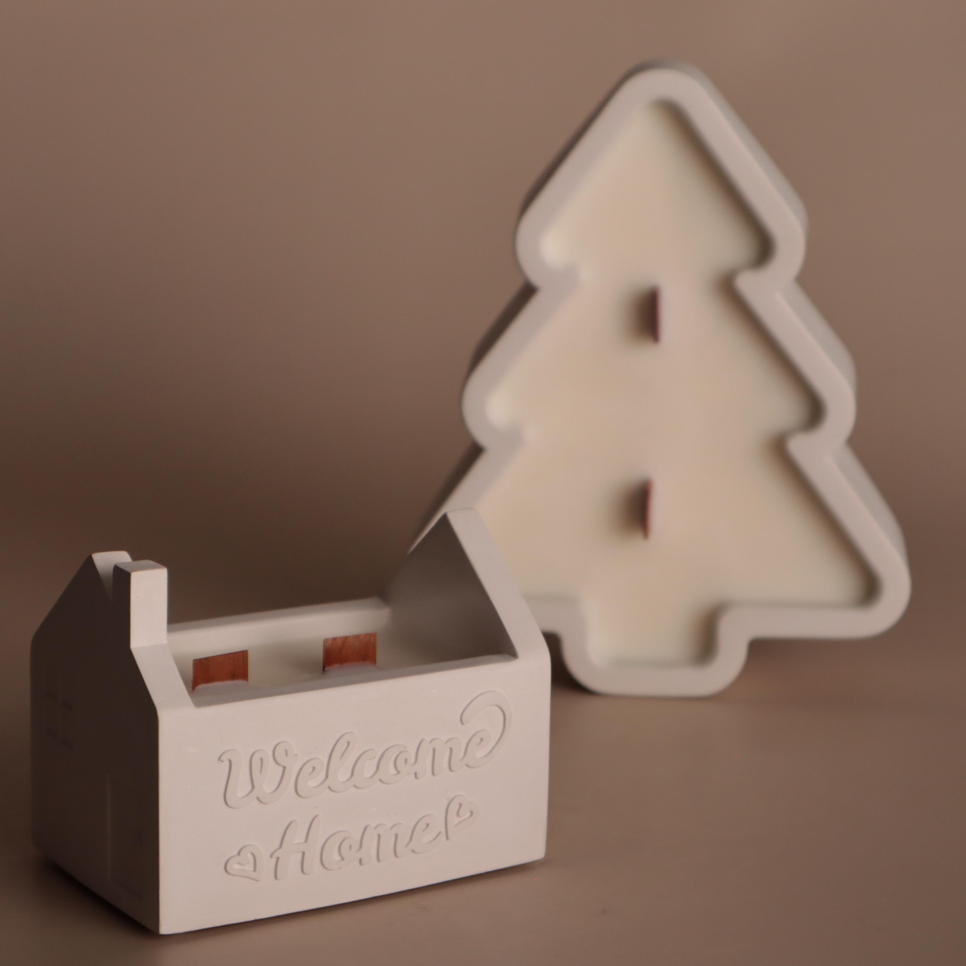 Подарунковий набір аромасвічок Wax Harmony Ваніль Ялинка та Будиночок Welcome Home Білий (3000291)