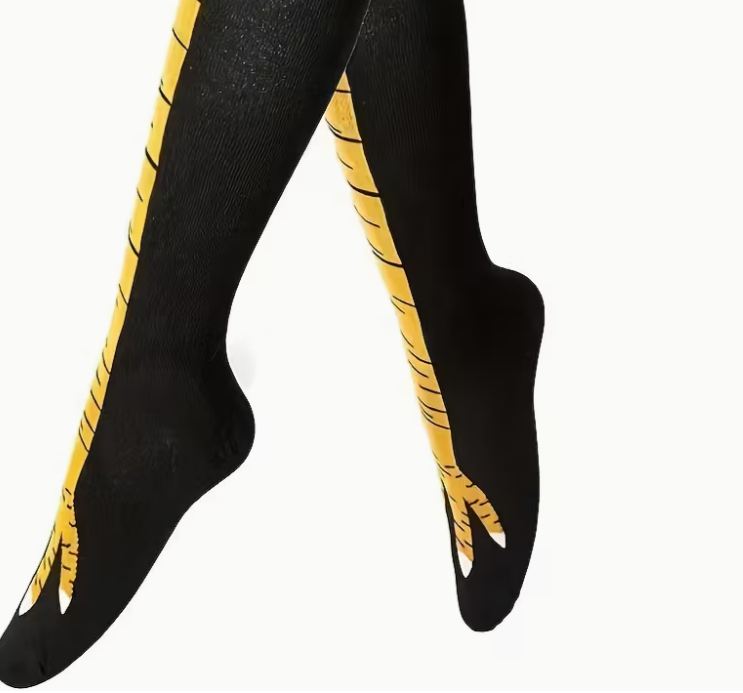 Панчохи жіночі до коліна Курячі лапки для вечірок і повсякденного стилю Чорно-жовтий (1313) - фото 2 Панчохи жіночі до коліна Курячі лапки для вечірок і повсякденного стилю Чорно-жовтий (1313) - фото 2