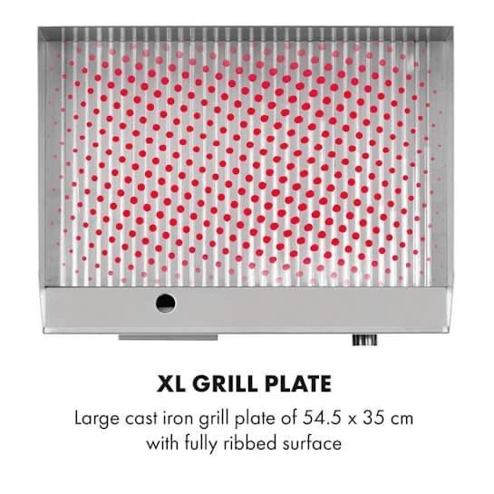 Поверхность для жарки рифленая KLARSTEIN Grillmeile 3000 Вт 54,5x35 см Серебристый (10034447) - фото 4