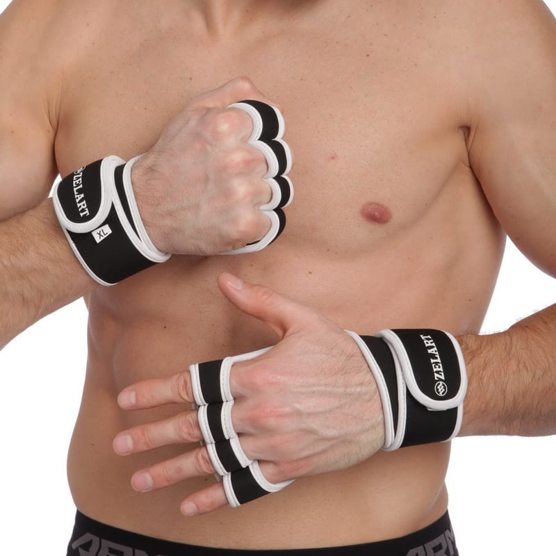 Перчатки атлетические с фиксатором запястья Zelart ZG-3616 M Черно-белый (611cbfc2b16ab51d8851664e)