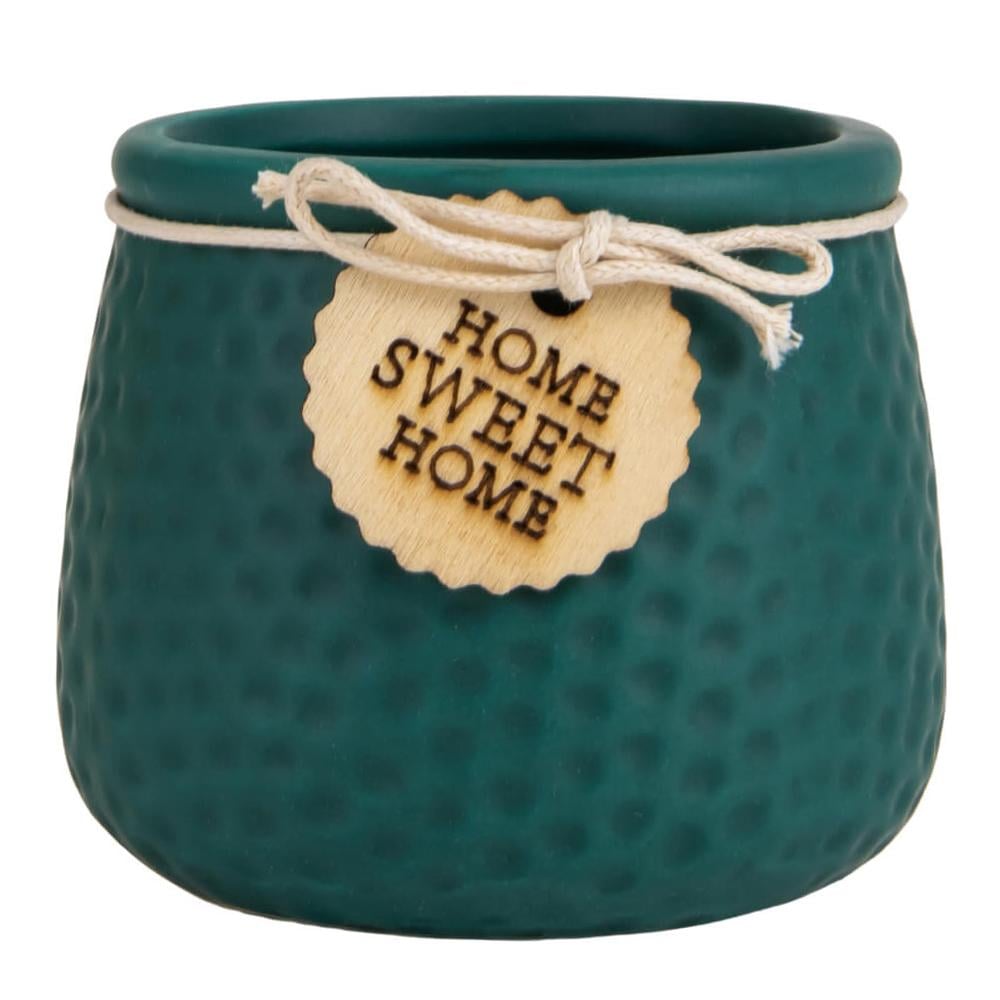 Набор кашпо керамических Elisey "Home Sweet home" 7,5 см 4 шт. Зеленый (9053-015)