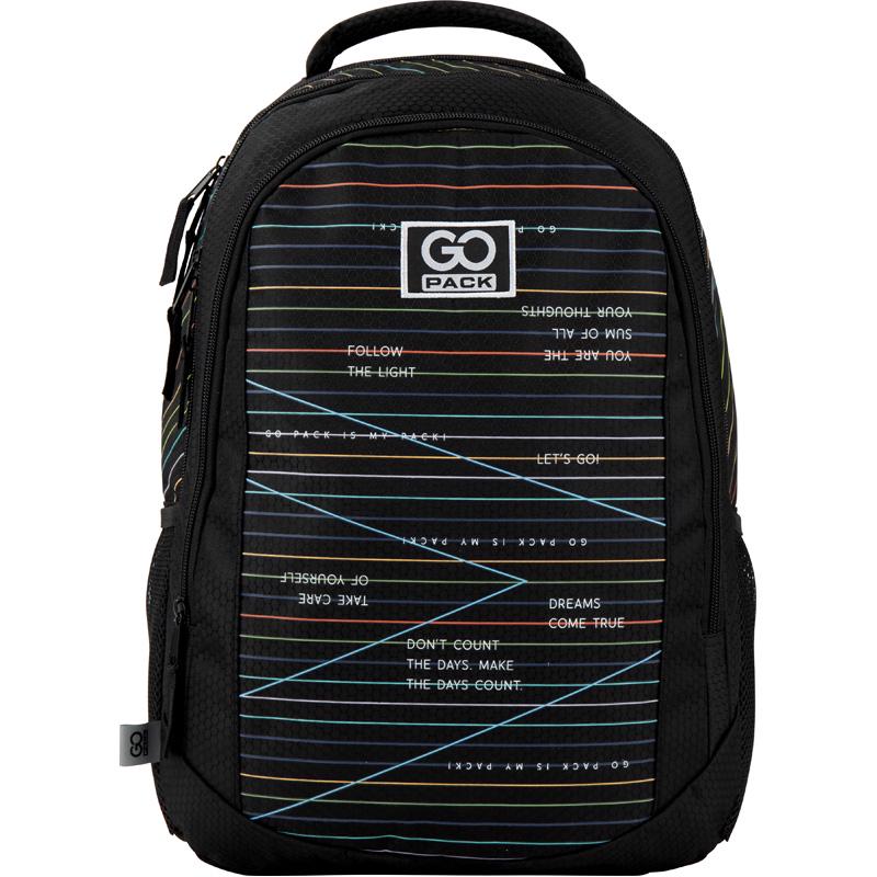 Рюкзак GoPack Education Stripes 43x30x16 см 21 л Черный (GO20-133M-2)