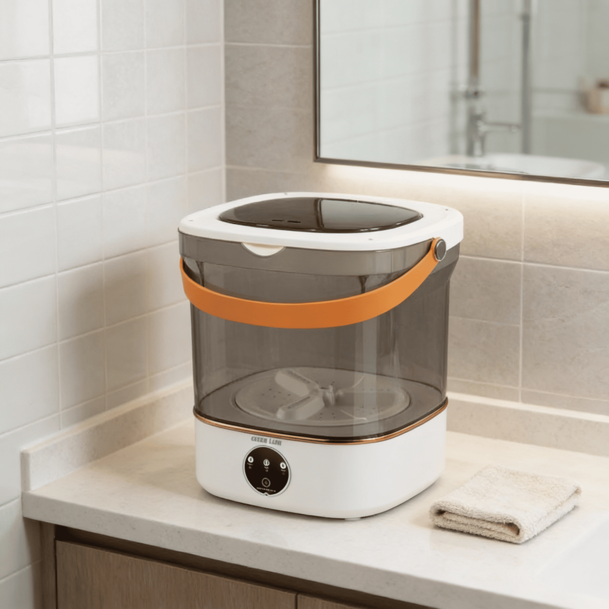 Пральна машинка портативна складана з функцією віджиму 12 л 36 Вт 850 об./хв Білий (HP-35015-61W)